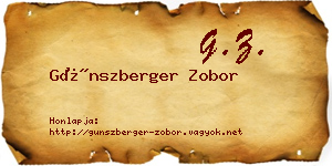 Günszberger Zobor névjegykártya
